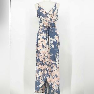 ASTR THE LABEL Strappy Floral Midi Dress Tulip Hem Spring {T5}